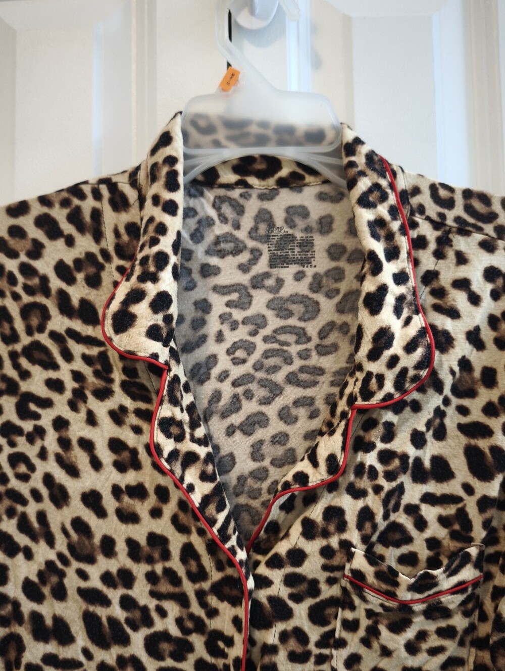 Gilligan & Omalley Leopard Print Button-Up Pajama Set - Picture 5 of 10